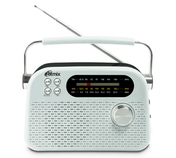 Радиоприёмник RITMIX RPR-045 WHITE, Bluetooth v.5.3, FM/AM/SW, USB, micro SD, кабель Type-C - USB (1/16)#2129421