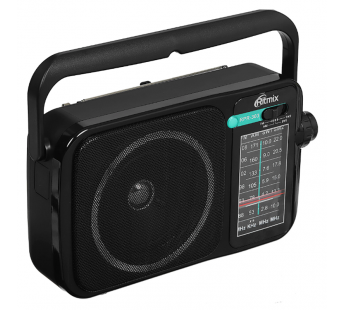 Радиоприемник четырёхдиапазонный RITMIX RPR-303, вход USB Type-C, антенна 360°, аккумулятор на 1200 мАч, черный(1/10)#2129403