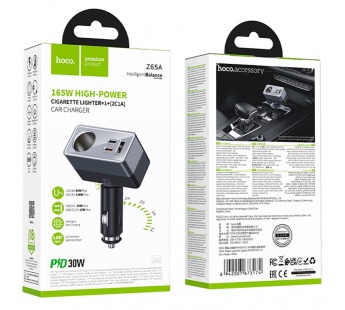 АЗУ Hoco Z65, 2C1A + гнездо, цвет черный#2129623