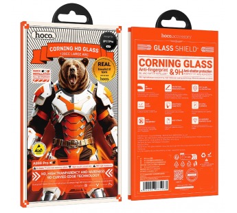 Защитное стекло Hoco A888 Pro iPhone 17 Pro, ударопрочное, сверхпрочное, цвет черный#2129604
