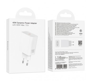 Сетевое зарядное устройство Hoco C162A PD40W белый#2129763