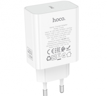 Сетевое зарядное устройство Hoco C162A PD40W белый#2129748