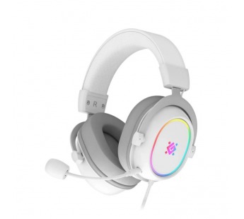 Гарнитура игровая DEFENDER Halo белый, RGB, провод 2 м (1/10)#2133218