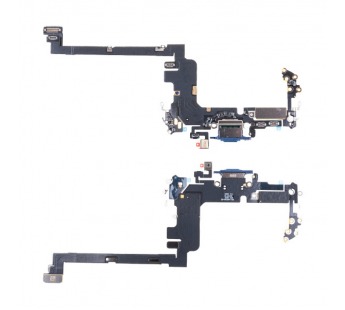 Шлейф для iPhone 17 Pro (A3523) на системный разъем/микрофон Синий - Премиум#2131565