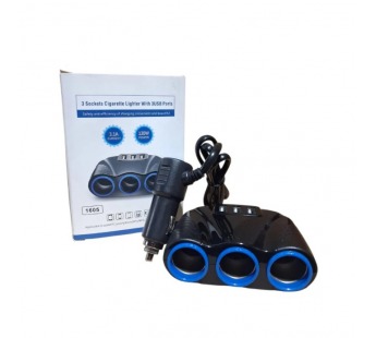 Разветвитель гнезда прикуривателя MRM-POWER (3USB/3.1A/120W) 1605 черный#2131528