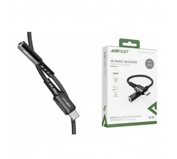 Аудио Адаптер ACEFAST C1-07 Type-C - 3.5mm AUX мама (черный) 1,2м#2138948