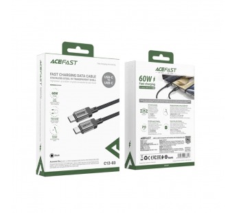 Кабель TypeC - TypeC ACEFAST C12-03 (черный) 1.2м#2137117
