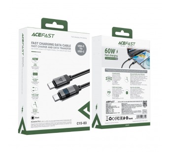 Кабель TypeC - TypeC ACEFAST C15-03 Display (черный) 1.2м#2134557