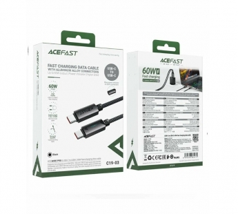 Кабель TypeC - TypeC ACEFAST C19-03 60W (черный) 1.2м#2134096