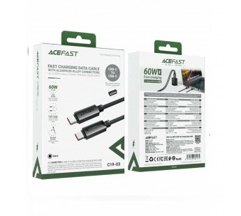Кабель TypeC - TypeC ACEFAST C19-03 60W (черный) 1.2м#2137127