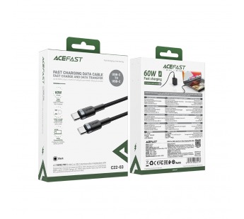 Кабель TypeC - TypeC ACEFAST C22-03 (черный) 1.2м#2137129