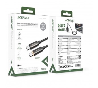 Кабель TypeC - TypeC ACEFAST C23-03 (черный) 1.2м#2137131