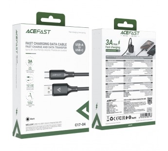 Кабель USB - TypeC ACEFAST C17-04 Silicone (черный) 1.2м#2134550