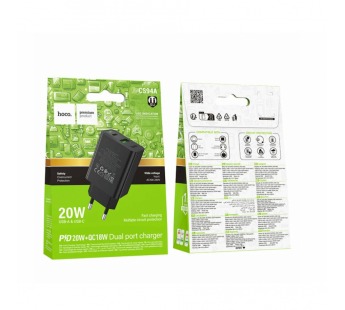 Сетевой адаптер питания HOCO CS94A QC3.0 PD 20W (черный)#2141534