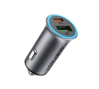 Автомобильное зарядное устройство USB/Type-C Acefast B16 (95W, QC3.0, PD, 1Type-C, 1USB) Серый#2132902