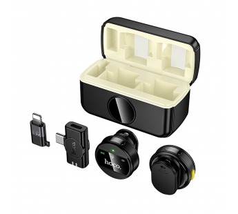 Микрофон Hoco L22 петличный Bright with case (iP/Type-C) (black) (240987)#2134317