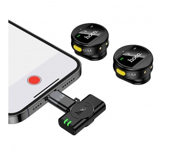 Микрофон Hoco L22 петличный Bright with case (iP/Type-C) (black) (240987)#2134318