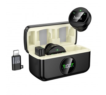 Микрофон Hoco L22 петличный Bright with case (iP/Type-C) (black) (240987)#2134316