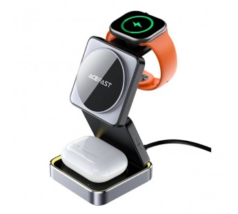 Беспроводное зарядное устройство Acefast E20 (для смартфона + гарнитуры + iWatch) Черный#2134298