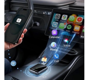 Адаптер USB Acefast QC1 (CarPlay/Android Auto, беспроводной, с адаптером Type-C) Серый#2136880