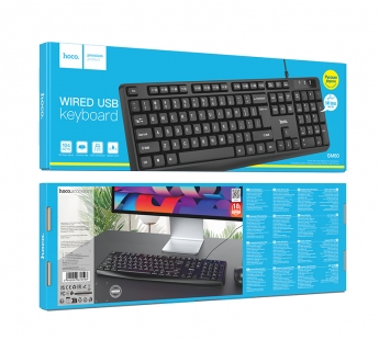 Клавиатура Hoco GM60, проводная USB, цвет черный#2133938