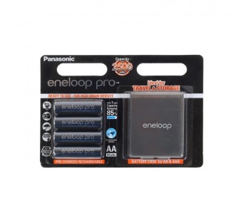 Аккумулятор PANASONIC  R6 eneloop pro BK-3HCDEC4BE (2500mAh)  +футляр (4 бл) (4/40)#2138994