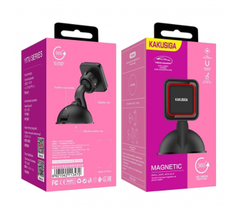 Автодержатель KAKUSIGA KSC-338C магнитный на присоске черный#2134404