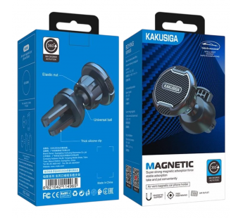 Автодержатель KAKUSIGA KSC-424A магнитный в дефлектор черный#2134233