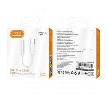 Переходник Type-C - 3,5 выход JOKADE JC015 белый#2134229