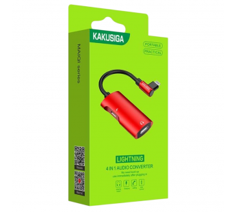 Переходник Type-C - Lightning KAKUSIGA KSC-377 красный#2134230