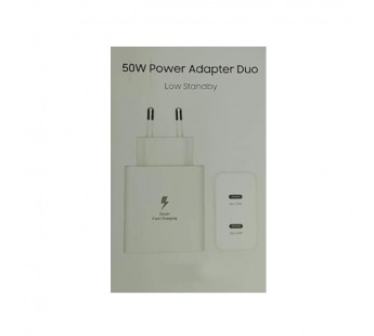 Сетевое ЗУ SAMSUNG EP-T5020 (2PD 50W/25W) белое ORG#2136867