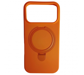 Чехол силиконовый iPhone 17 Pro MagSafe цветной с кольцом оранжевый#2134346