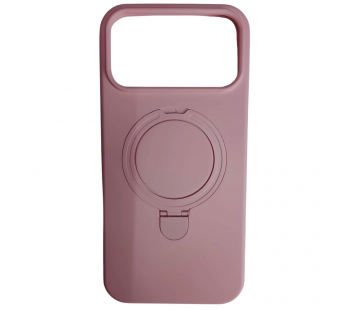 Чехол силиконовый iPhone 17 Pro MagSafe цветной с кольцом розовый#2134345