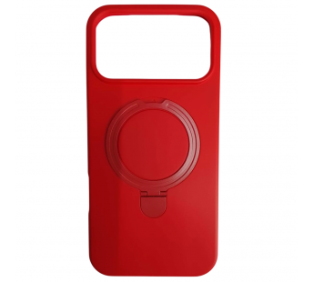 Чехол силиконовый iPhone 17 Pro Max MagSafe цветной с кольцом красный#2134342