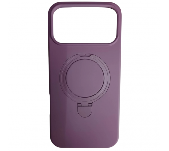 Чехол силиконовый iPhone 17 Pro Max MagSafe цветной с кольцом черничный#2134340