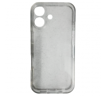 Чехол силиконовый iPhone 17 прозрачный с блестками SILVER#2134369