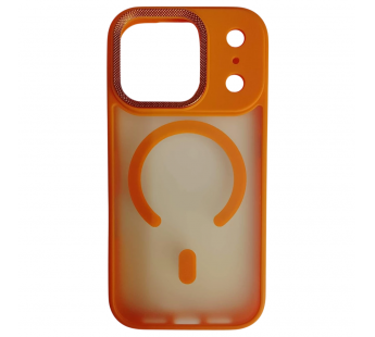 Чехол пластиковый iPhone 17 Pro матовый с MagSafe и защитой камеры оранжевый#2134367