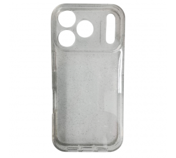 Чехол силиконовый iPhone 17 Pro прозрачный с блестками SILVER#2134335
