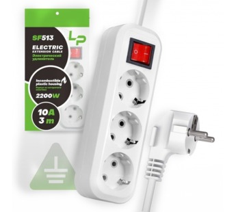 Удлинитель Розетки LP SF513 С/З с переключателем (белый) 3м#2134655