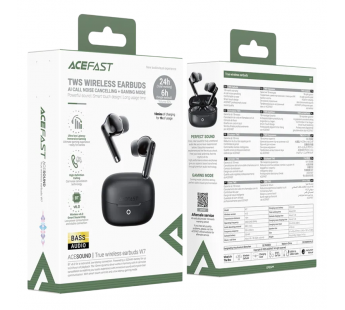 Беспроводные наушники Bluetooth Acefast W7 (TWS, вакуумные, активное шумоподавление) Черный#2142029