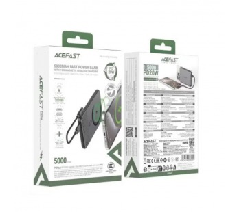 Внешний Аккумулятор (Power Bank) Acefast M30 5000 mAh (18W, MagSafe 7.5W) Черный#2140911