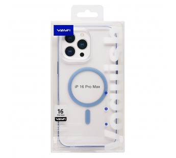 Чехол-накладка - SM041 SafeMag для "Apple iPhone 16 Pro Max" (transparent/blue) (243333)#2135425