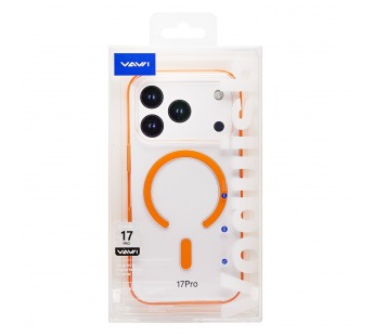 Чехол-накладка - SM041 SafeMag для "Apple iPhone 17 Pro" (transparent/orange) (243322)#2135428
