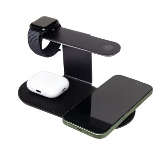 Беспроводное зарядное устройство V2206 SafeMag 3in1 15W с ночником (black) (243553)#2136663