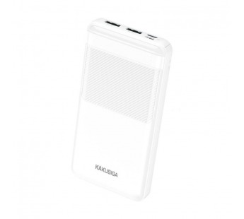 Внешний аккумулятор 10 000 mAh KAKUSIGA KSC-1096 (2USB/PD/Micro/инд.бат) белый#2135865