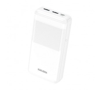 Внешний аккумулятор 20 000 mAh KAKUSIGA KSC-1097 (2USB/PD/Micro/LED инд.бат) белый#2135863