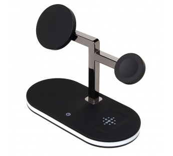 ЗУ Сетевое Беспроводное - 02 SafeMag 3in1 15W с подсветкой (black) (243551)#2137540