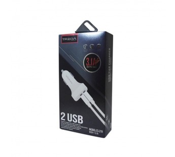 АЗУ TREQA CS-219, 2USB+кабель Type-C 1м, белый (мятая упаковка)#2141520