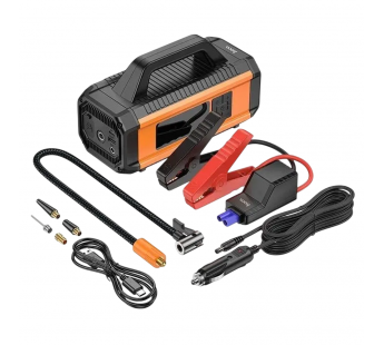 Портативное пуско - зарядное устройство+ компрессор HOCO QS4 (10000 mAh) черный#2141669