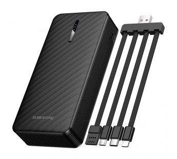 Внешний аккумулятор 10 000 mAh BOROFONE BJ84 (USB/PD/4 кабеля/LED инд) черный#2138848